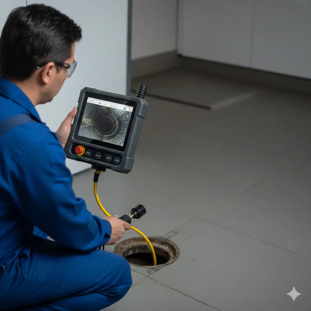 Videoinspección para destapar una cañería obstruida